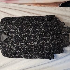 Torrid Sheer Button-Down Front Skull Shirt